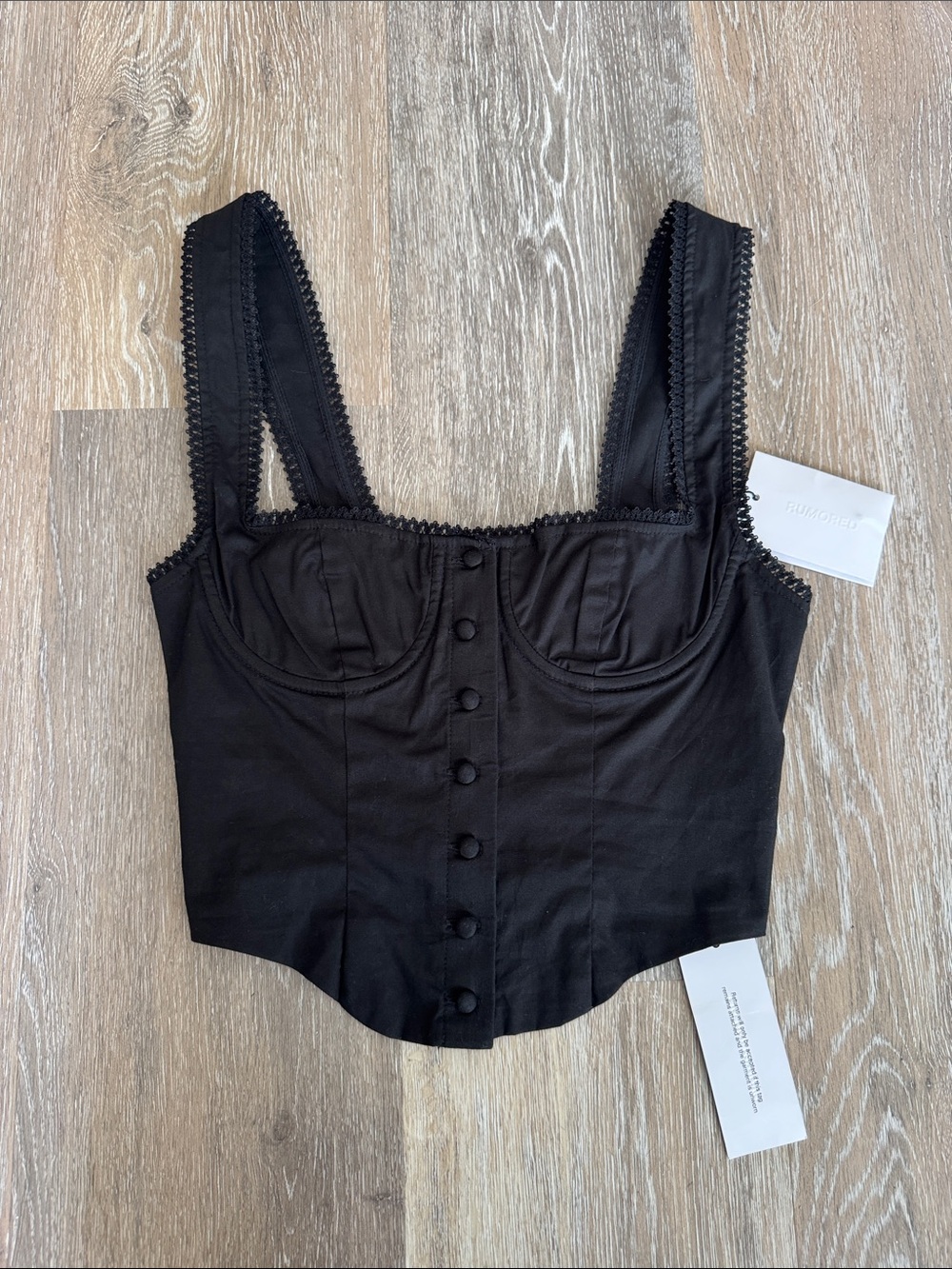 NWT Rumored Antoinette Top in Black - Size XS
